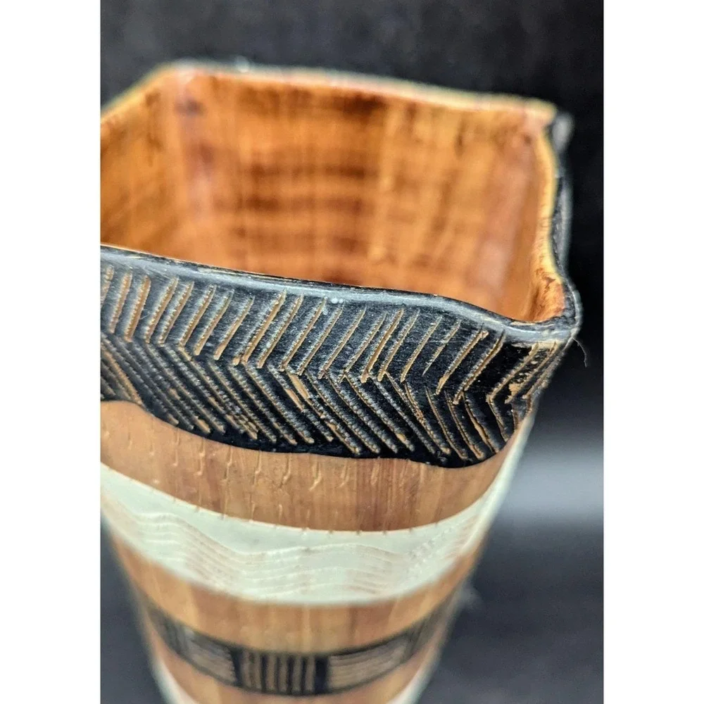 Vintage Redware Italian Pottery Ceramic Vase Mid Century Brown Decor 8.75